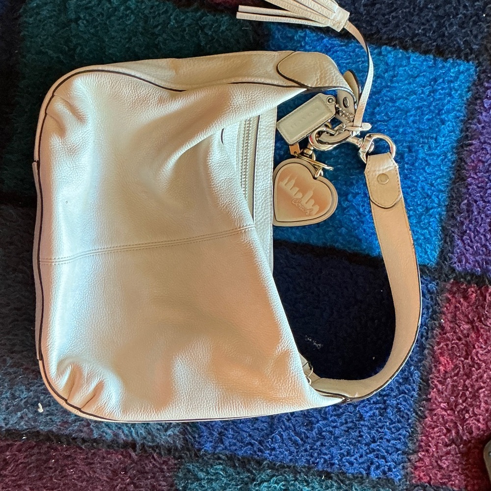 Coach Cream Leather Shoulder Bag